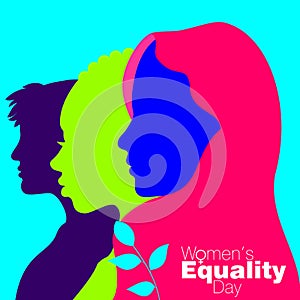 Vector poster illustration for Women`s Equality Day on a teal background photo