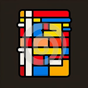 Abstract Vector Image Of A Book In De Stijl Style