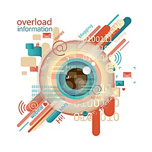 Abstract vector image. Information Overload concept. Intoxication information