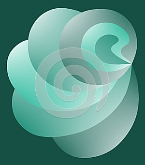 Abstract vector image in silvery turquoise tones of rounded shapes for design.