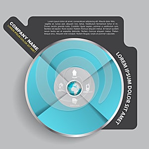 Abstract vector infographic disc for company