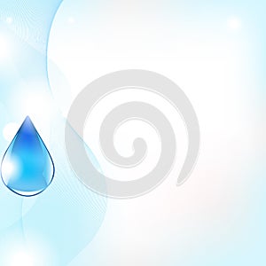 Abstract Vector Line And Blue Water Drop