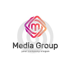 Abstract vector logo. Media Group. Multimedia logo.