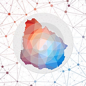 Abstract vector map of Uruguay.