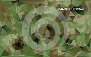 Abstract Vector Military Camouflage Background Made of Geometric Triangles Shapes.