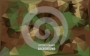 Abstract Vector Military Camouflage Background Made of Geometric Triangles Shapes.