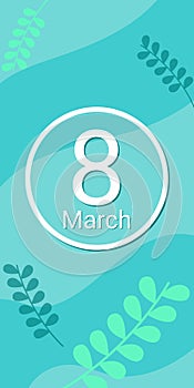 Abstract vector modaInternational Womens Day social media stories design. Templates vector backgrounds with copyspace. 8 March -