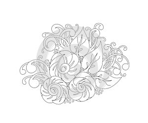 Abstract vector Monochrome Floral Background