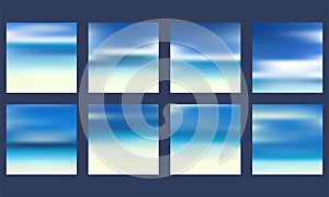 Abstract vector multicolored blurred background set