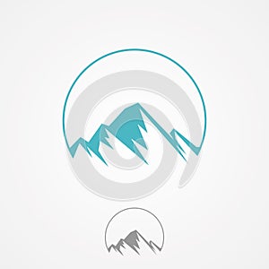 Abstract vector nature or outdoor mountain range silhouette