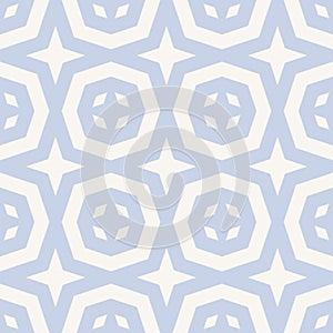 Abstract vector ornamental geometric seamless pattern. Blue and white color