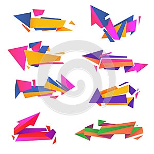 Abstract vector pack of modern colorful arrows