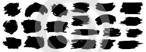 Abstract vector paint set. Isolated grunge elements for paper design. Ink paint brush stains or spots on white