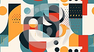 Abstract Vector Pattern Graphics With Simple Geometric Shapes