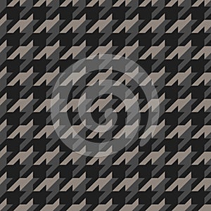 Abstract vector pattern with houndstooth check plaid in black and dark grey. Seamless tweed tartan vector set for spring autumn.