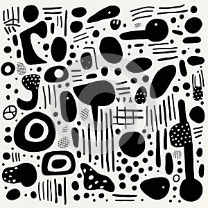 Abstract Vector Pattern With Organic Minimalism And Whimsical Figuratives photo