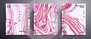 Abstract vector placard, set of modern design fluid art covers. Trendy background that can be used for design cover