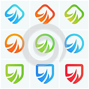 Abstract vector power icons company logotypes set