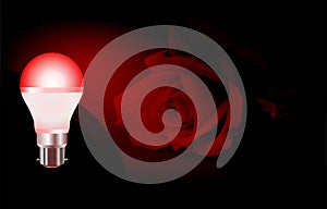 Abstract vector red bulb with shaded background,vector illustration