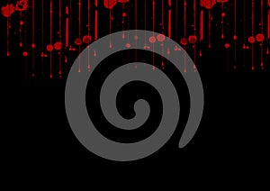 Abstract vector red drip color on black color background . Paint splash color. Vector illustration design background