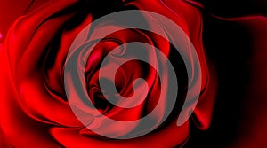 Abstract vector red rose with shaded wavy background with lighting effect, vector illustration