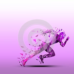 Abstract vector runner. Geometric silhouette