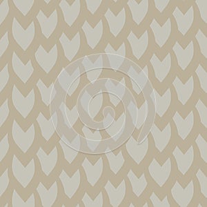 Abstract vector seamless knitted seamless background pattern. Irregular knit stitch background in monochrome ecru beige