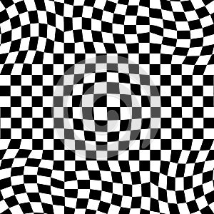 Abstract vector seamless moire pattern with checkerboard.