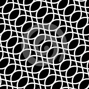 Abstract vector seamless moire pattern with waving curling lines