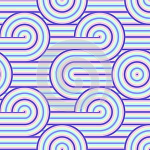 Abstract vector seamless op art pattern. Colorful pop art, graphic ornament. Optical illusion 70s. photo