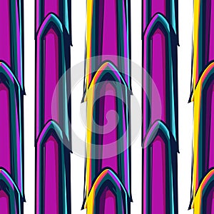 Abstract vector seamless pattern of colorful cat ears shapes