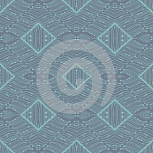 Abstract Vector Seamless Pattern. Geometric curve elements.