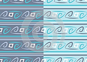 Abstract vector seamless pattern with flowing lines background, curve waves, bent geometric curls.