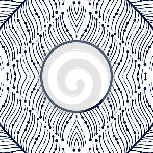 Abstract Vector Seamless Pattern. Geometric curve elements.