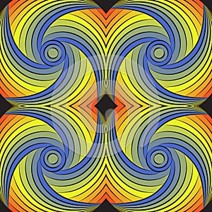 Abstract Vector Seamless Pattern. Geometric curve elements.