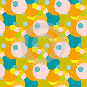 Abstract vector seamless pattern of multicolored circles