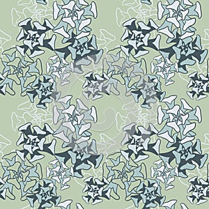 Abstract vector seamless pattern with succulentes