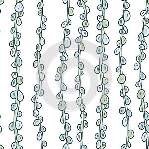 Abstract vector seamless pattern with succulentes