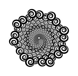 Abstract vector spiral shape on a white background. Isolated spiral, template for design, hypnotic effect. Eps 10