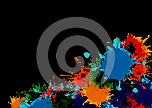 Abstract vector splatter on black color background design,vector isolated background, illustration vector design