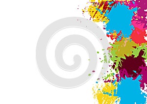 Abstract vector splatter color background design. illustration vector design