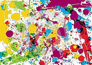 Abstract vector splatter multi color background design. illustration vector design