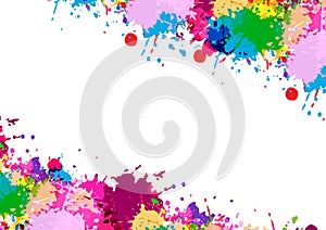 Abstract vector splatter multi color design isolated background. illustration vector design