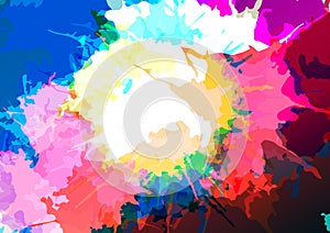 Abstract vector splatter multicolor background design. illustration vector design