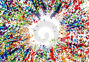 Abstract vector splatter multicolor background design. illustration vector design