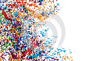 Abstract vector splatter multicolor background design. illustration vector design