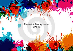 Abstract vector splatter paint color design background. vector splatter isolated on white background design. illustration vector