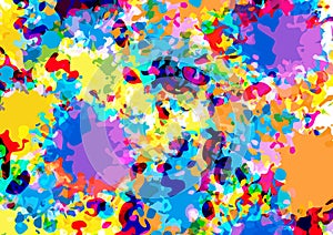 Abstract vector splatter pattern multi color  background design. illustration vector design