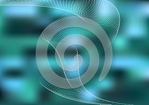 Abstract teal background whit design elements, turquoise gradient texture backdrop