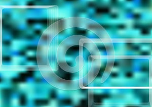 Abstract teal background whit design elements, turquoise gradient texture backdrop